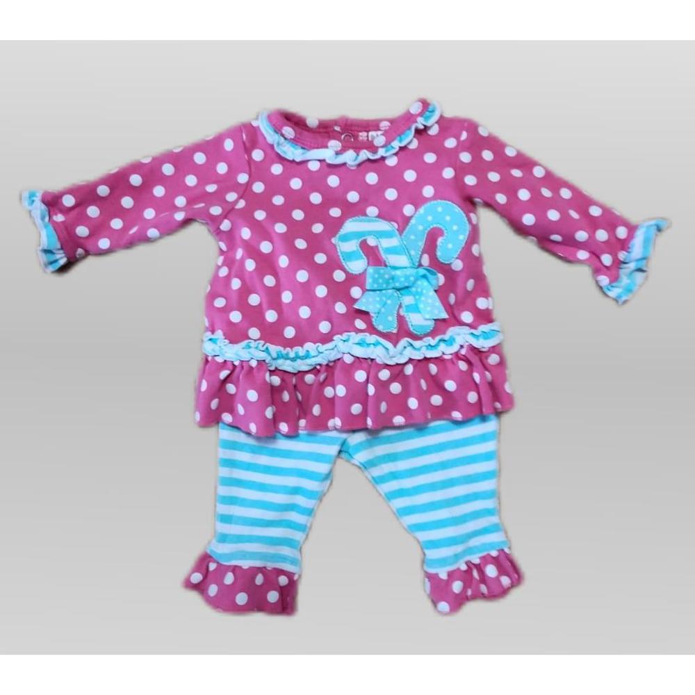 Nursery Rhymes Girl's 3 months Candy Cane 2pc Set